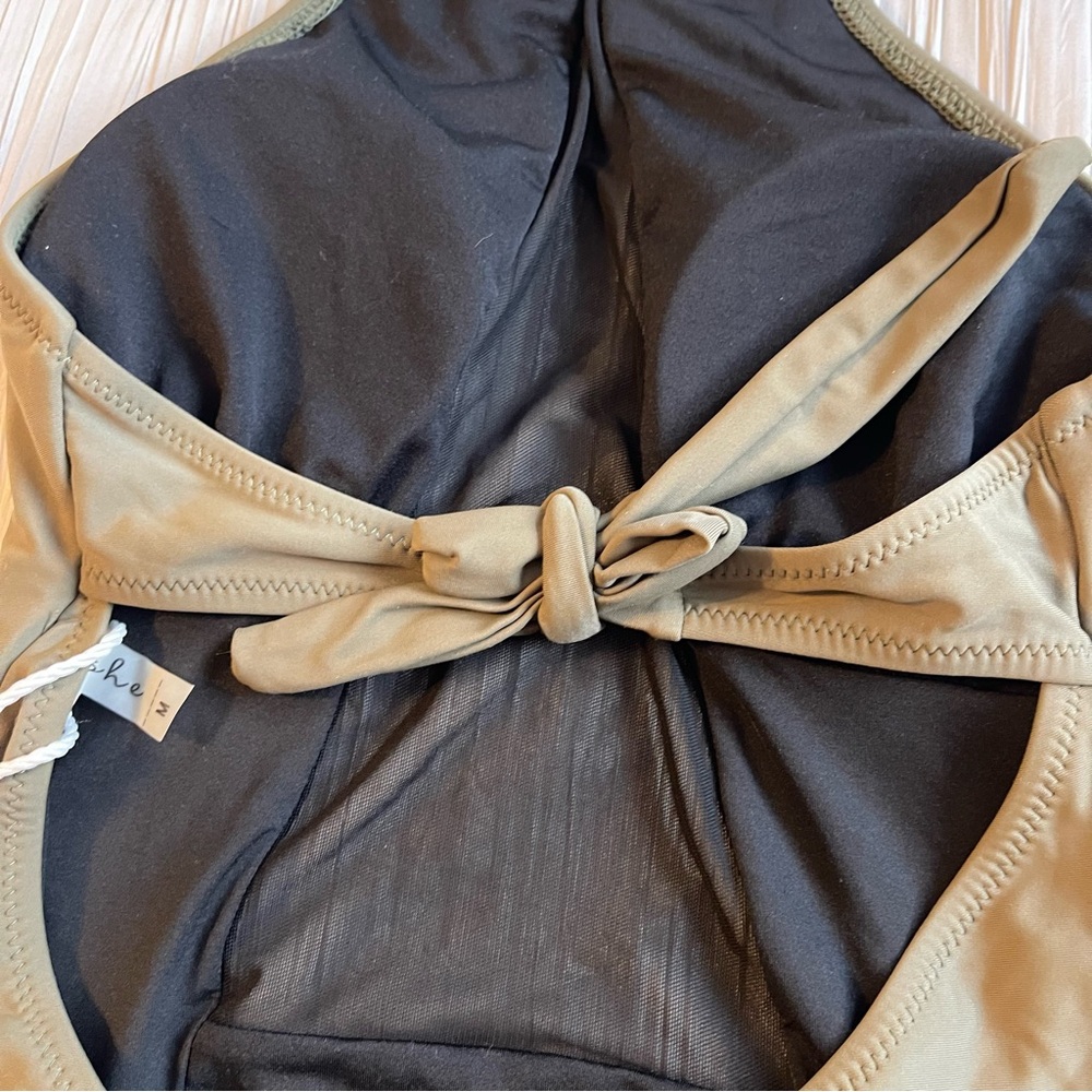 Cupshe Olive Green and Black One-Piece Swimsuit - Picture 8 of 12